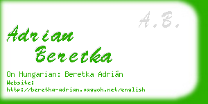 adrian beretka business card