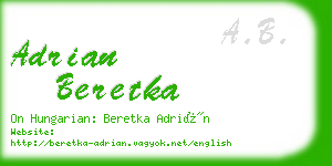 adrian beretka business card